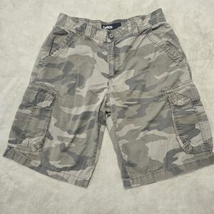 Carbon Mens Camouflage Cargo Shorts Sz 30 (Tag-32) Camo Streetwear Skater